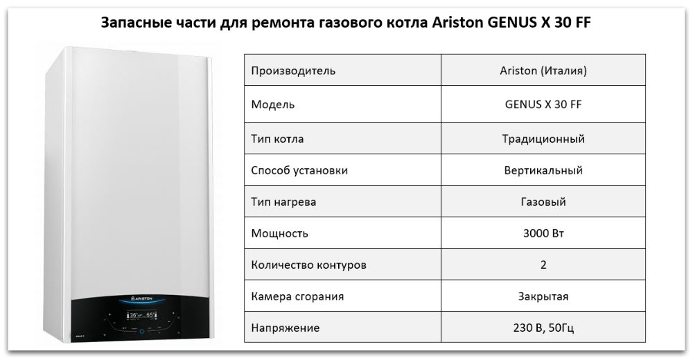 Купить запчасти Ariston GENUS X 30 FF в Белгороде